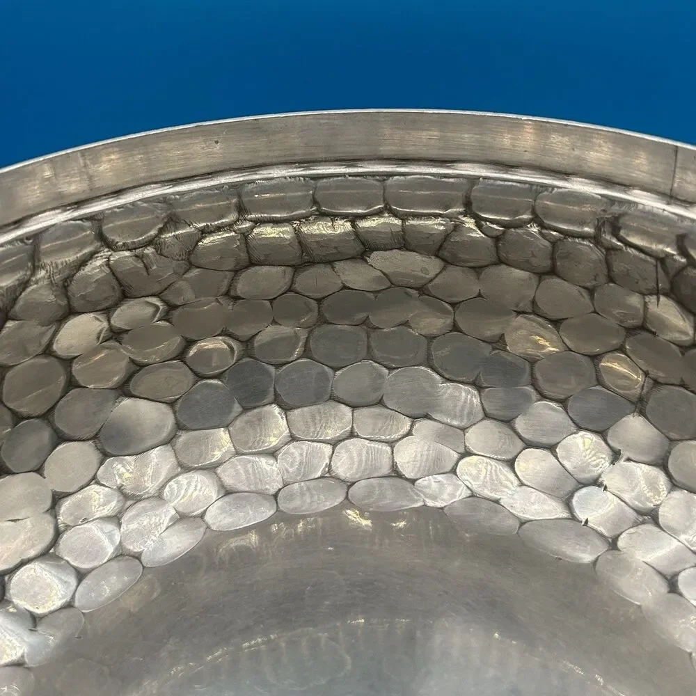 Vintage MMM Spain Hammered Aluminum Covered Casserole Incomplete No Glass Dish